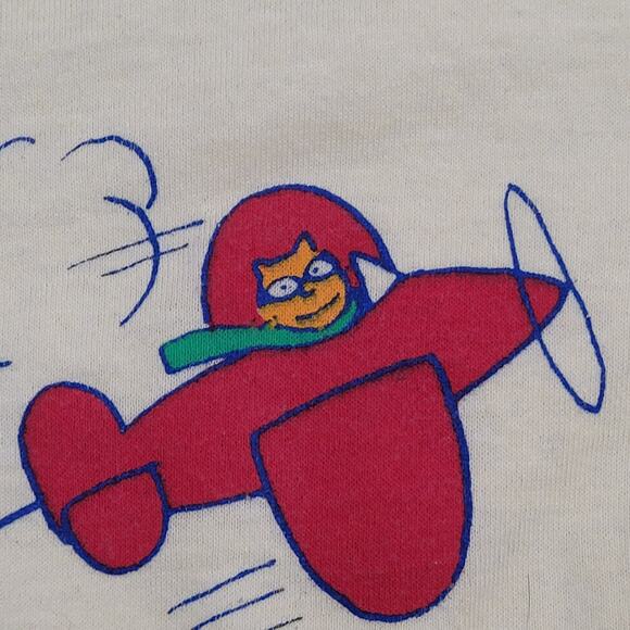 Vintage 80s New-York WNCN 104.3 FM Radio Shirt Womens S/M 18x23 Yellow - Picture 10 of 15